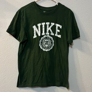 Nike Men's Dark Green Tee with White Logo